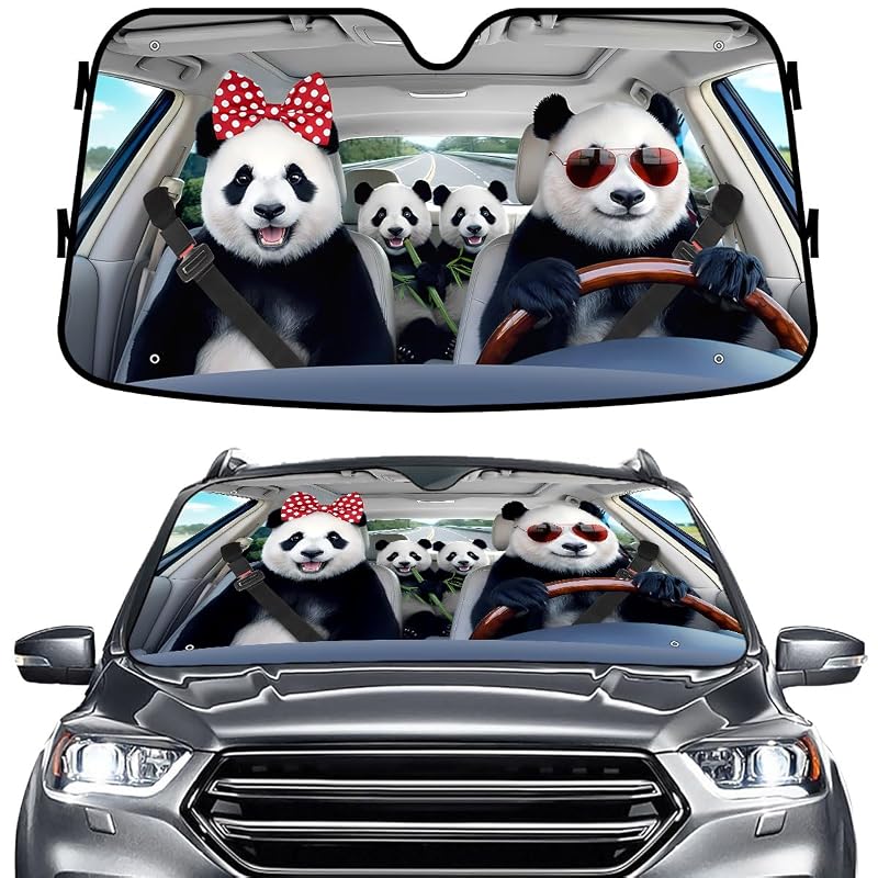 Protetor solar para para-brisa GENANY Panda Funnycute 139,7 x 76,2 cm Tamanho S