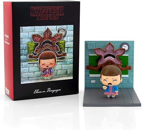 Miniatura 4 de Stranger Things Eleven Vs. Demogorgon - Diorama exclusivo | Figura coleccionable de SuperEmoFriends | Diseño artístico por JSalvador