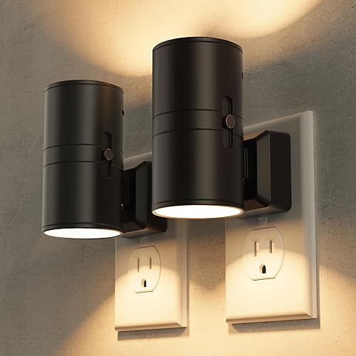 Briignite - Luces nocturnas led enchufables, sensor de atardecer a amanecer, de 0 a 100 lm, brillo ajustable, regulable, para pasillo, dormitorio,