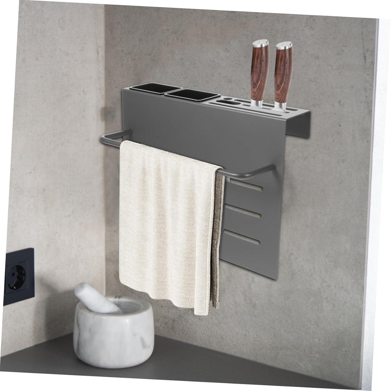 Garneck Multi-function Wall-mounted Kitchen Utensil Organizer Chopstick Holder Space-saving Cutlery Storage Rack for Easy Access and Tidy Countertops Elegant Design Draining