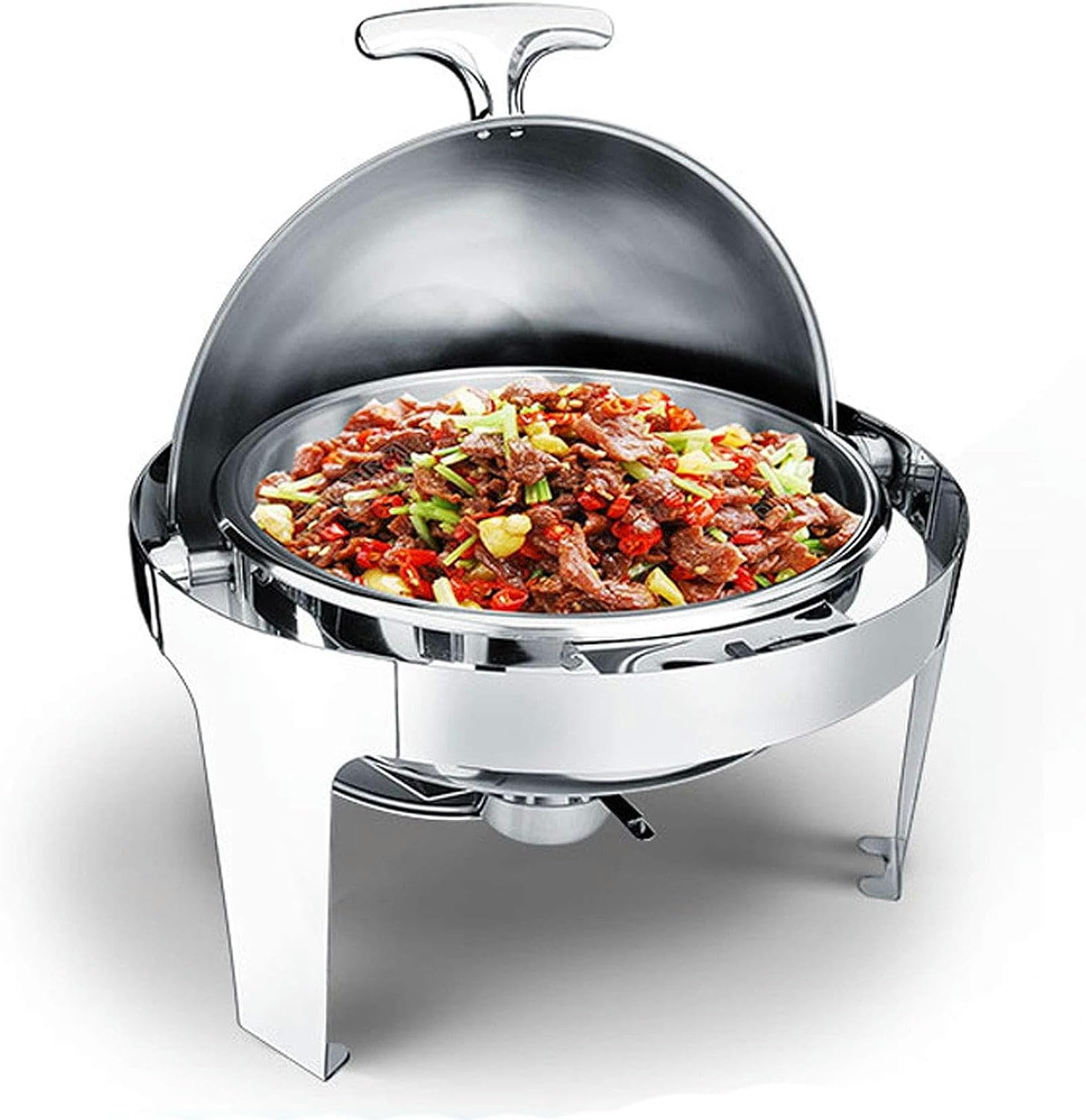 Chafing Dish, Scaldavivande Elettrico Acciaio Inox, 6L Contenitore Termico Scalda Cibo per Alimenti per Riunioni di Famiglia, Ideale per Mere in Fresco i Cibi