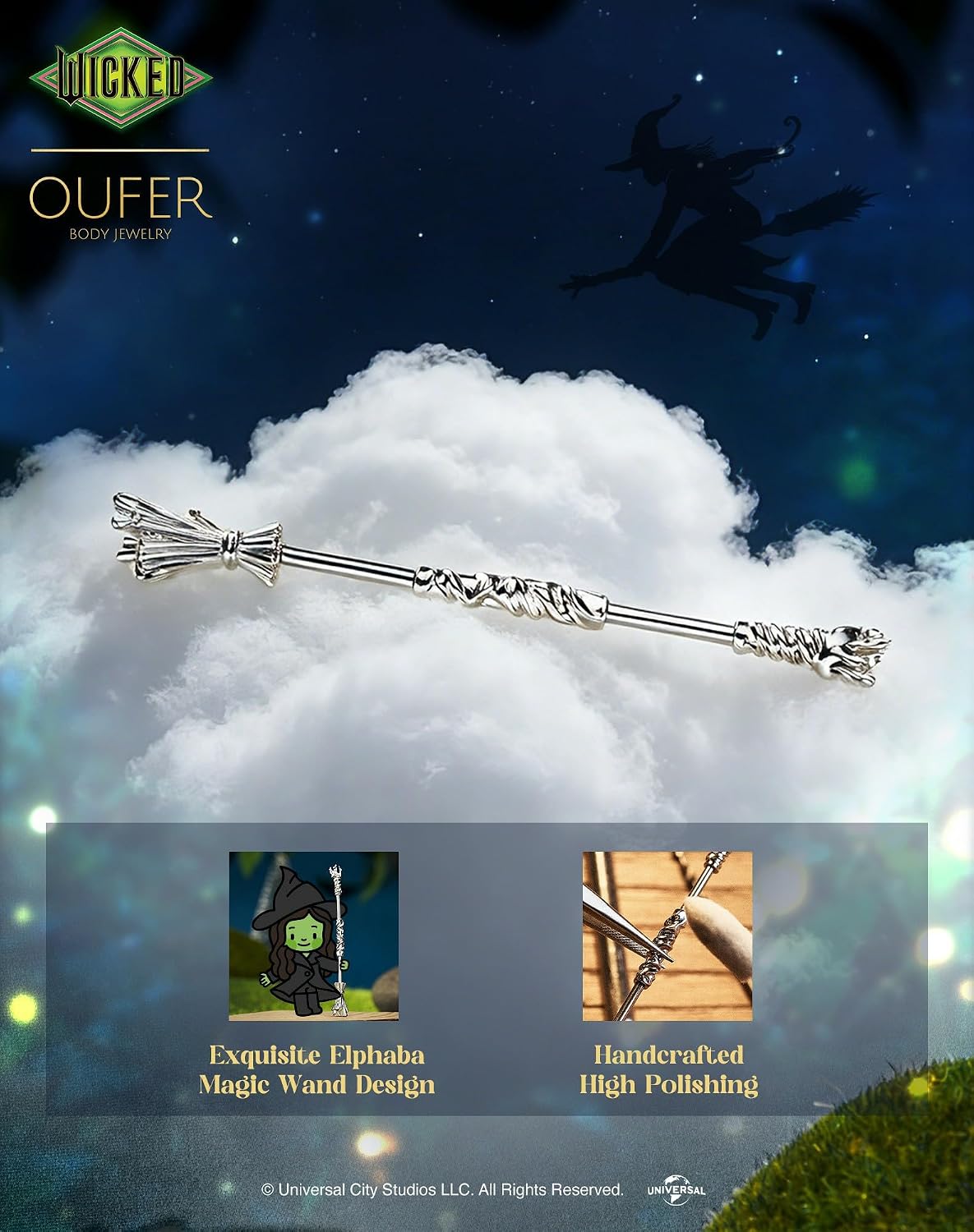 OUFER | WICKED Officially Licensed 14g Industrial Piercing Jewelry