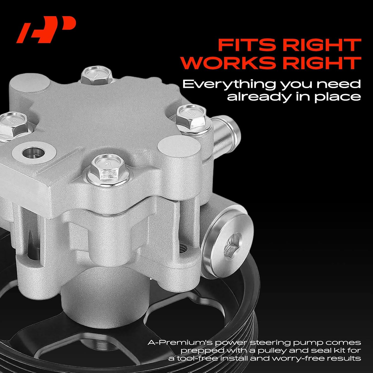 A-Premium Power Steering Pump, with Pulley, Compatible with Chrysler 200 2011-2014, Sebring 2007-2010 & Dodge Avenger 2008-2014, Journey 2009-2020, 2.0L 2.4L, Replace # 5151016AB