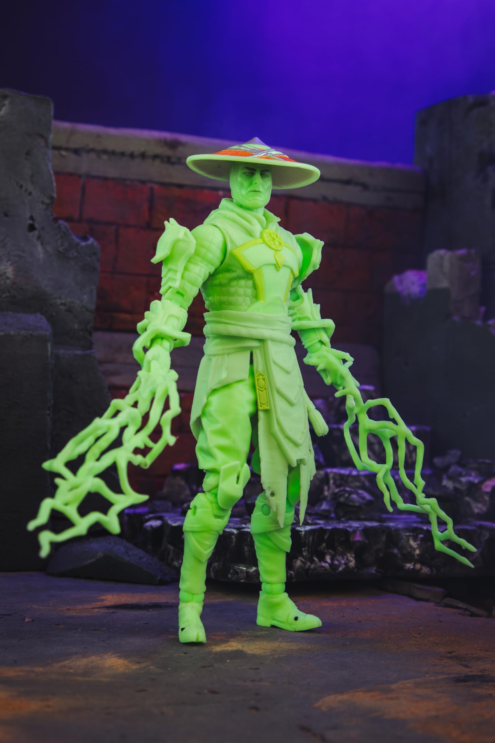 Mortal Kombat Actionfigur Glow in the Dark Edition Raiden (Gold Label) 18 cm