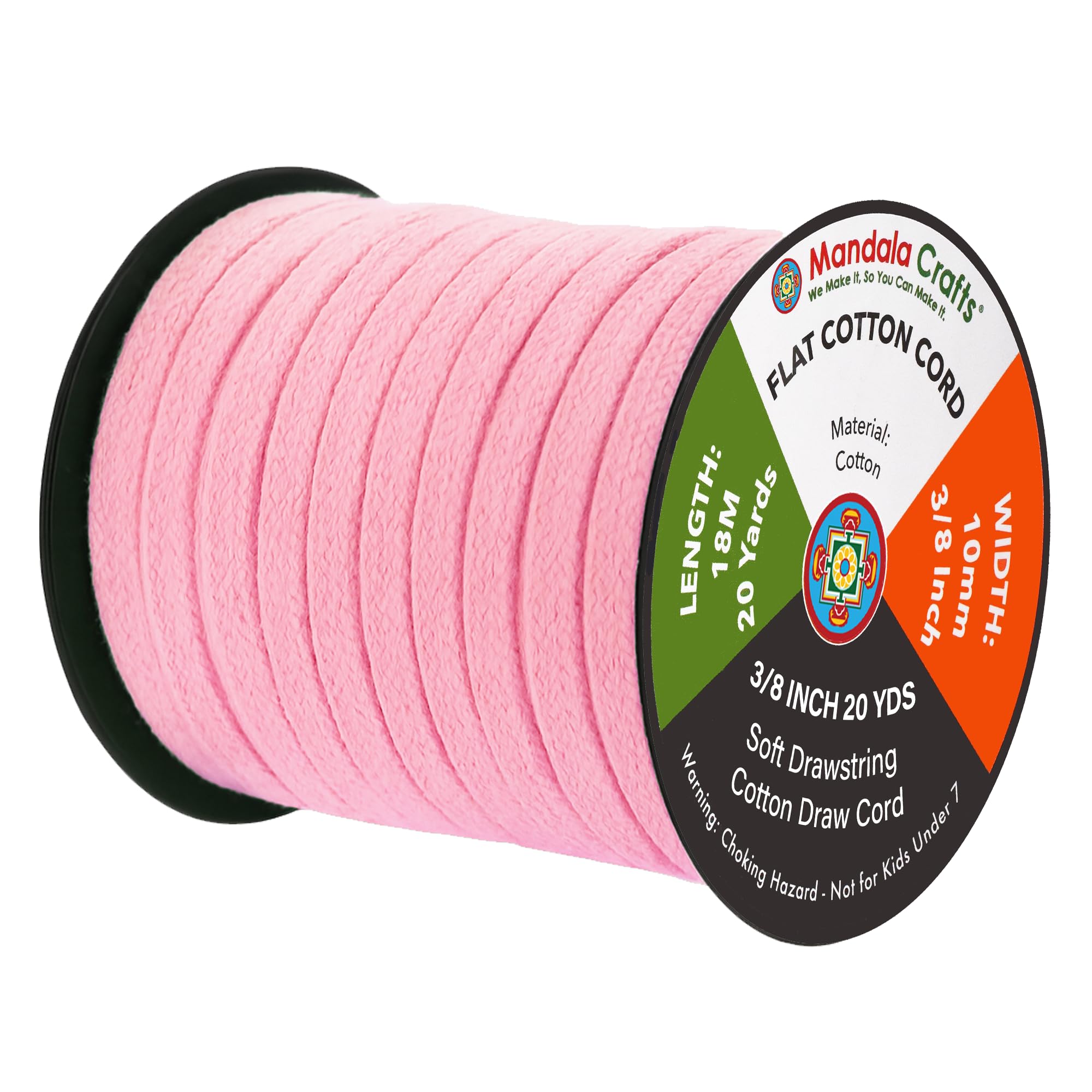 Amazon.com: Mandala Crafts Baby Pink Flat Drawstring Cord