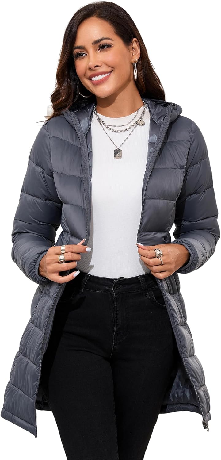ANOTHER CHOICE Women Packable Puffer Jacket Lightweight Hooded Puffy Jacket - Image 2