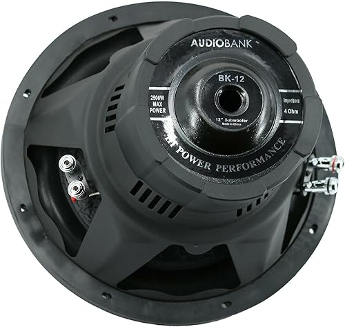 Miniatura 7 de Audiobank Bank2500 Series 12 pulgadas BK-12 2500 vatios de potencia máxima Elite Audio para coche Subwoofer poco profundo 4 Ohm DVC - Bobina de voz