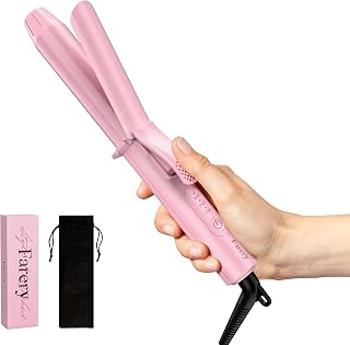 FARERY Mini Curling Iron 1 Inch, Ceramic Mini Hair Curler with 3 Adjustable Temperature, Dual Voltage for Travel,