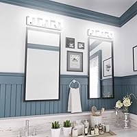 Vista 3 de Aipsun Moderna lámpara LED de tocador para baño, acrílico blanco esmerilado, arriba y abajo, accesorios de pared sobre espejo