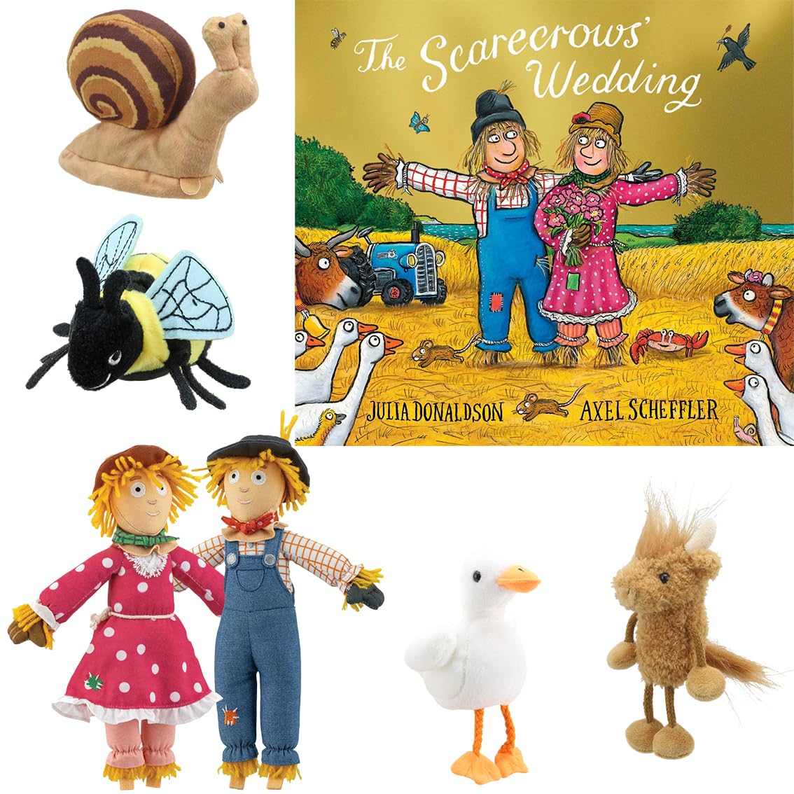 The Scarecrow’s Wedding Book & Finger Puppet Set by The Puppet Company - Includes Beloved Story by Julia Donaldson & Axel Scheffler - Perfect for Storytime, Bedtime Reading & Imaginative Play