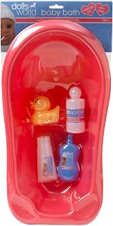 DOLLSWORLD CLASSIC from Peterkin | Baby Bath | Set includes toy bath with plug, 3 role play bottles and a cute yellow duck, suitable for dolls up to 41cm (16") | Dolls & Accessories | Ages 18m+