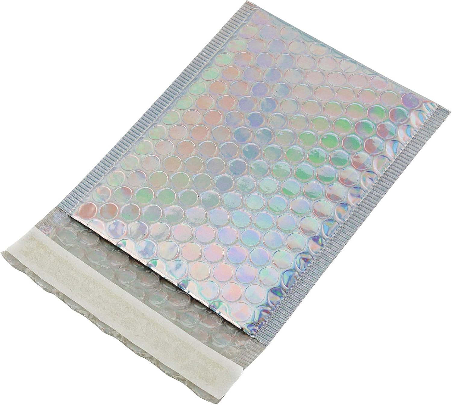 HOIGON 100 PCS 5 x 6 Inch Silver Metallic Bubble Mailers, Foil Glitter Poly Padded Mailing Cushion Envelopes, Holographic Self Seal Adhesive Shipping Bags for Mailing, Packing - Image 5