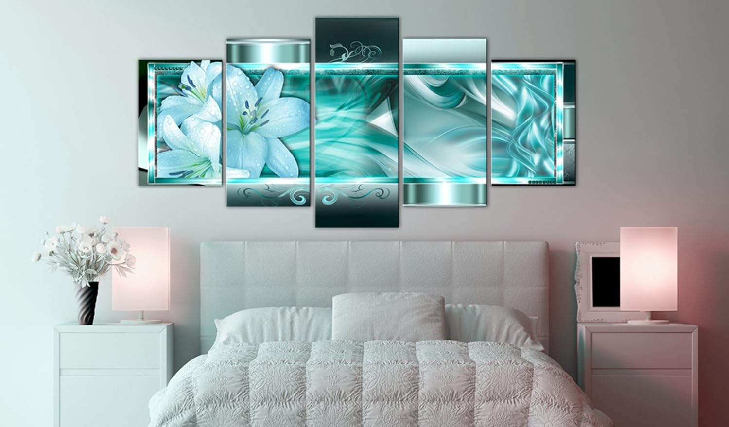 Blасk Frіdау - 80% оƒƒ Large Turquoise Flower Canvas Art Azure Dream Modern Wall Decor Painting Abstract Floral Artwork Exсluѕіvе Large Turquoise Flower Canvas Art Azure Dream Modern Wall Decor Painting Abstract Floral Artwork