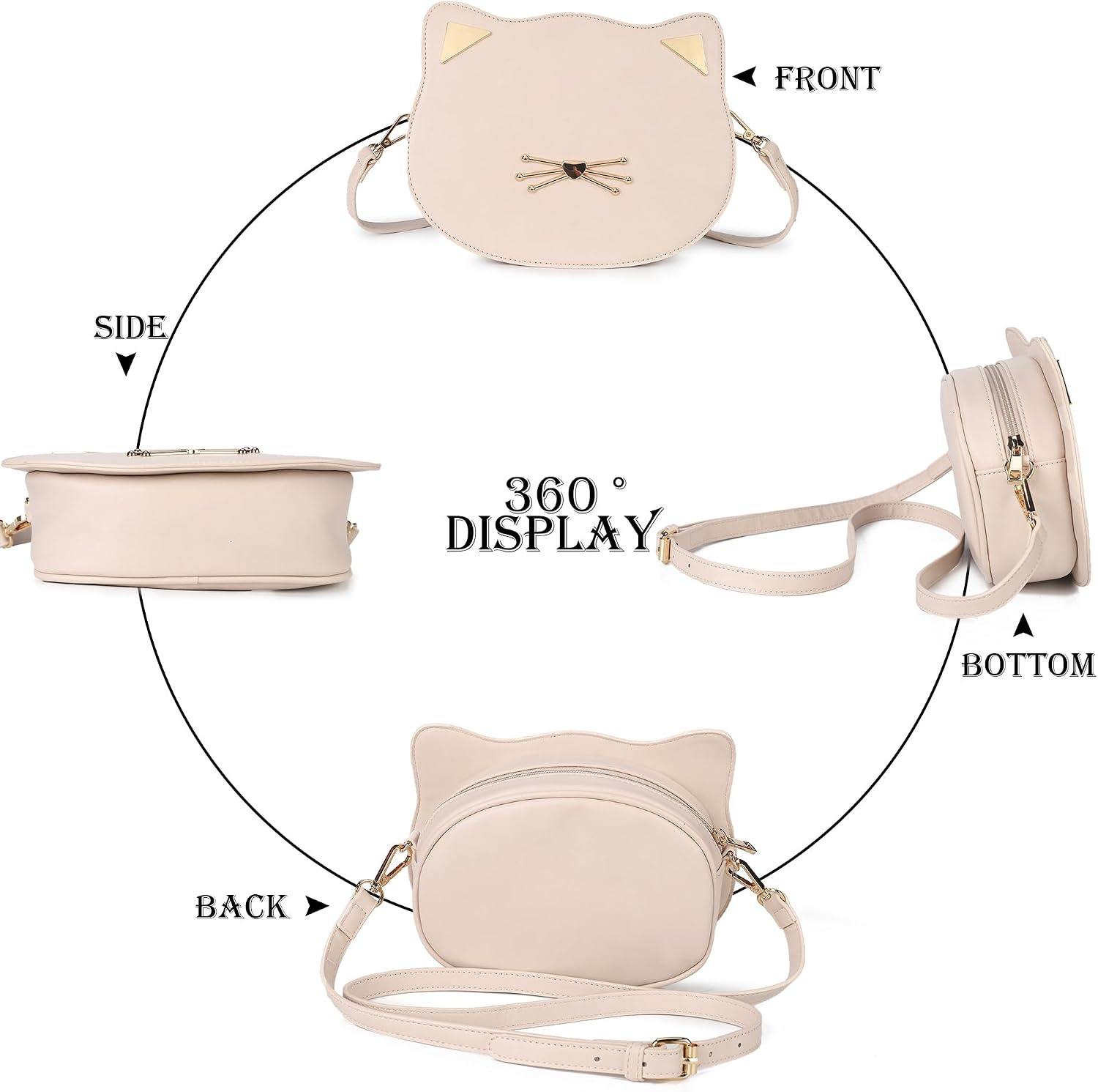 Gladdon Cat Crossbody Bag for Teen Girls Novelty Cute Purses Birthday Gifts