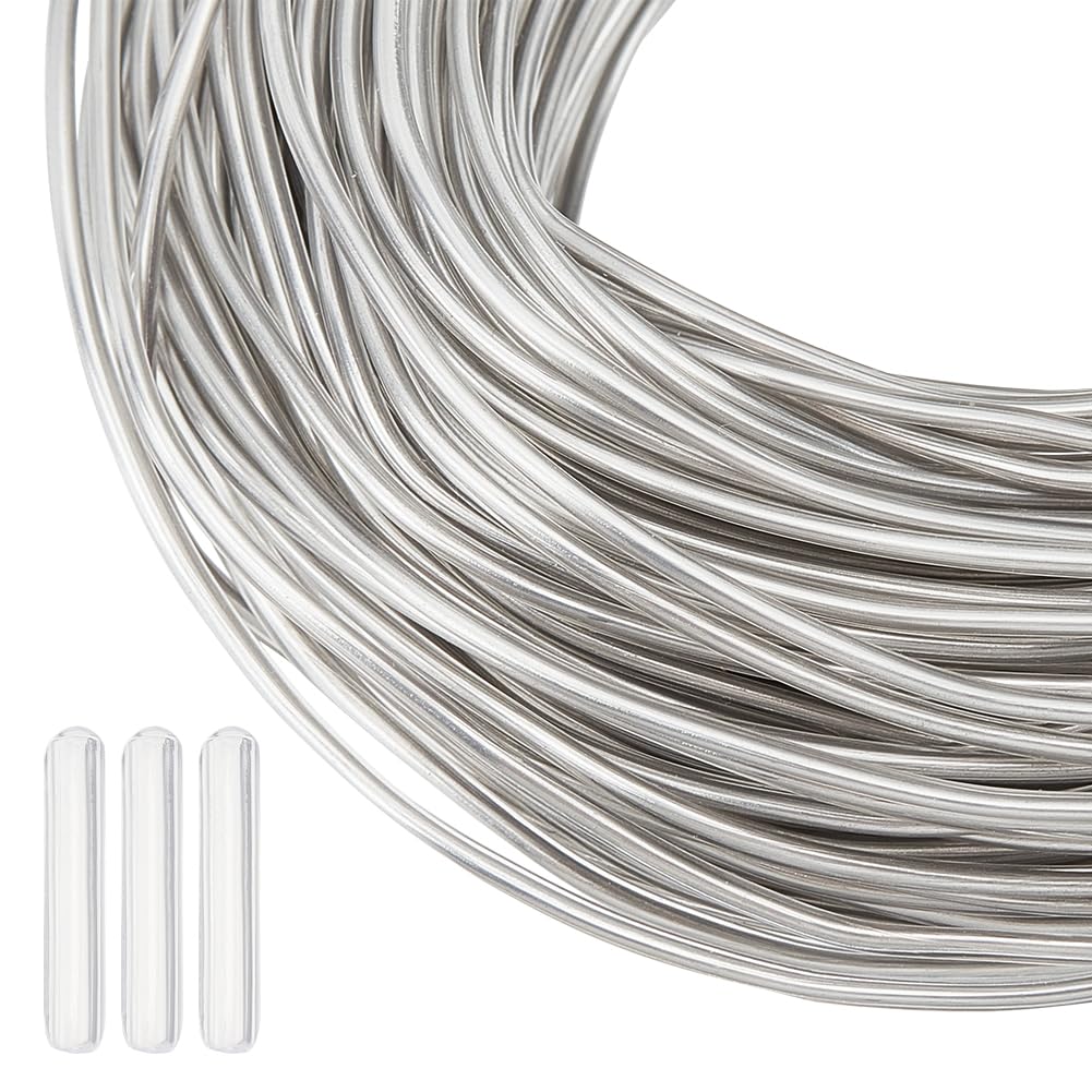 BENECREAT 98 Feet Clear PVC Plastic Coated Aluminum Wire, 15 Gauge, with 100pcs Silicone End Caps for Jewelry, Hat & Hair Accessories