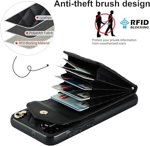 Miniatura 3 de Asuwish Funda para teléfono Samsung Galaxy A14M14 5G con protector de pantalla de vidrio templado y correa cruzada para la muñeca, anillo con