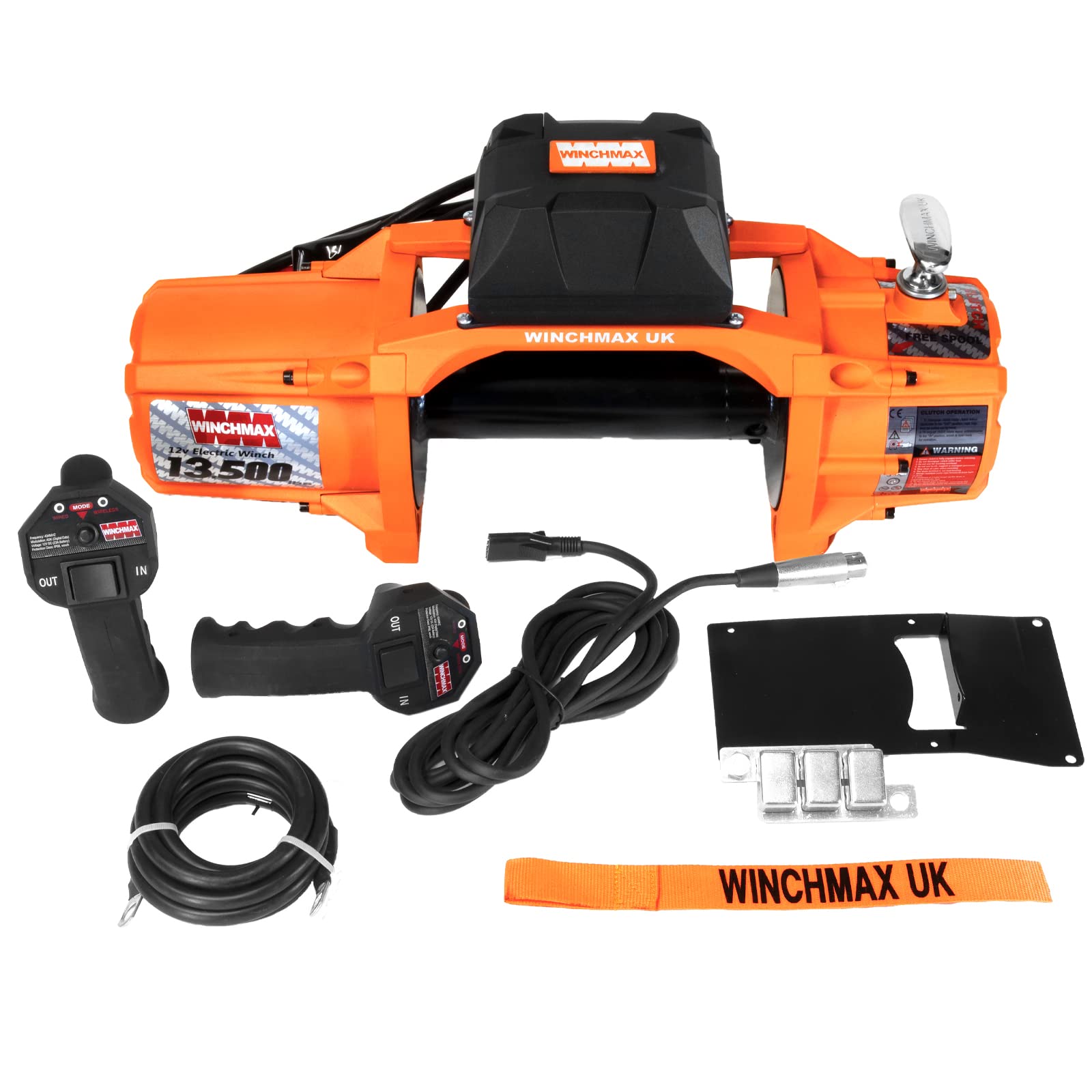 Winchmax Verricello 'SL' da 12 V, con Due telecomandi Wireless, Senza Corda, Senza Gancio e Senza passacavo