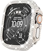 Vista 36 de Surace - Carcasa de 1.61 pulgadas compatible con Apple Watch Series 9, 8, 7, con protector de bordes con más de 400 diamantes de cristal
