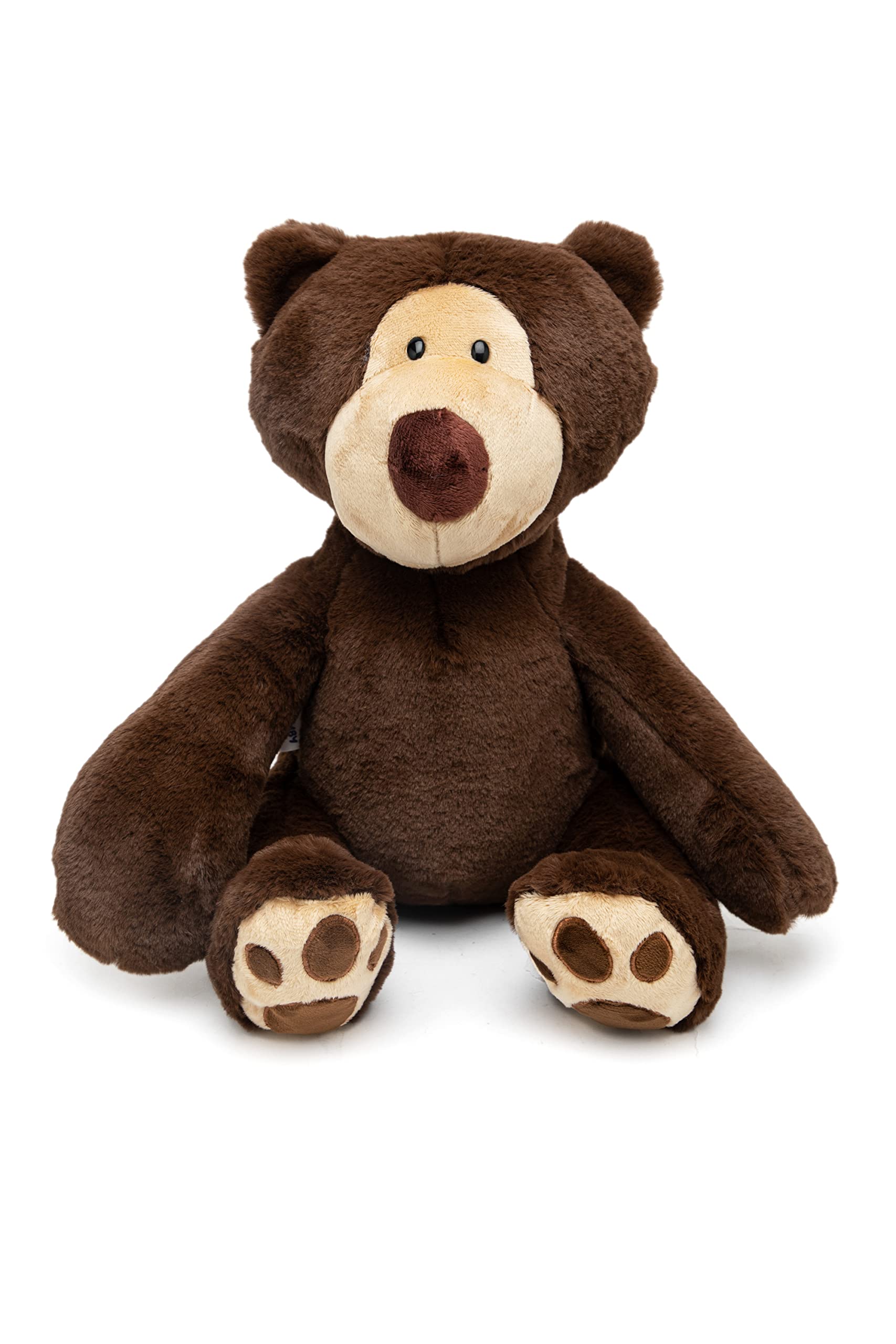 LAZY BABY Soft Toys Long Soft Lovable hugable Cute Giant Life Size Teddy Bear. (33cm Soft Toy, Stitch), Pack of 1, Brown and Cream