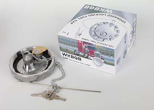 Miniatura 3 de Tapa de combustible diésel con bloqueo compatible con tapas de combustible Freightliner Kenworth Western Star, tapas de rosca de curso de 3 1/2