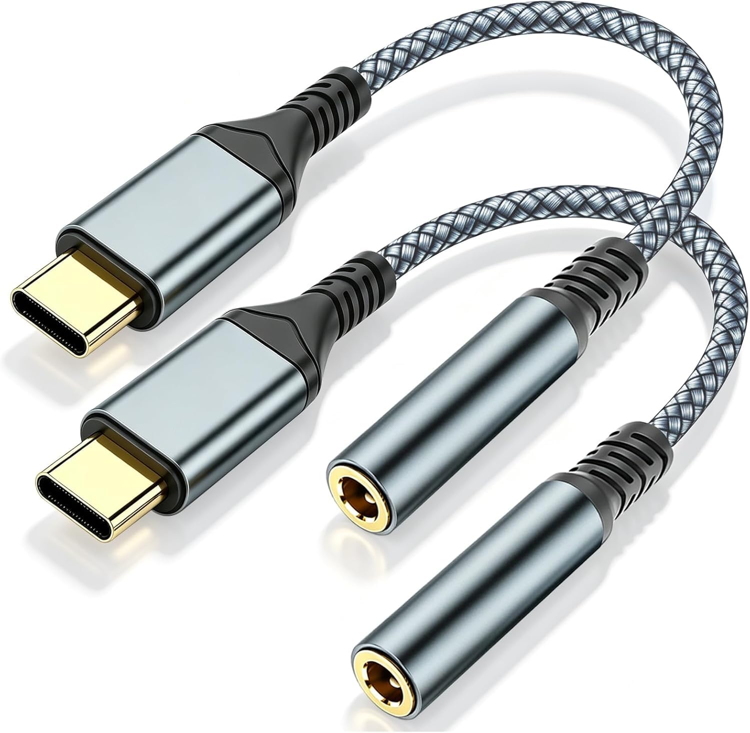 SXRBSSM Usb C To 3.5mm Aux To Usb C Adapte(2 Pack) - adapters | Mubboo