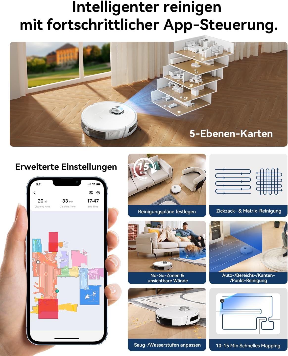 Proscenic Q8 Robot Vacuum and Mop White