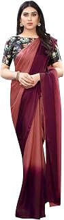 Women's Satin Saree With Unstiched Blouse Piece