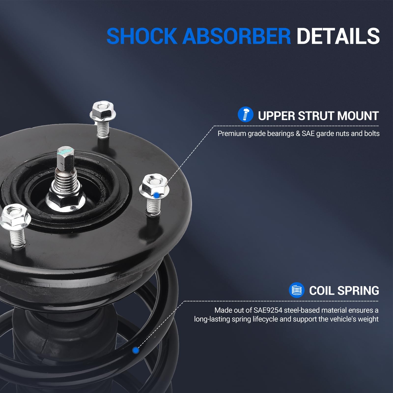 Amazon.com: Autoround 172889 172888 Front Complete Shock