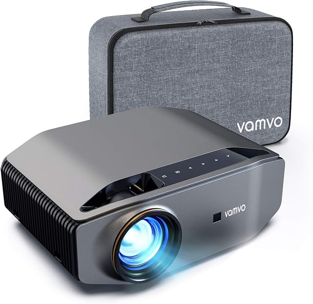 Projector, Vamvo Video Projector 350 ASIN Lumens Native 1080P Full HD, Phone Projector 300" Image Display Dolby Supported, Outdoor Home Theatre Projector Compatible with HDMI/ USB/ AV/ Micro SD/ VGA