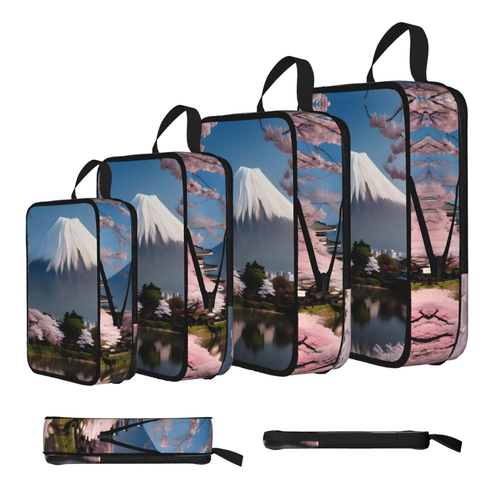 Mt. Fuji in early spring Compression Packing Cubes 4 Piece Set