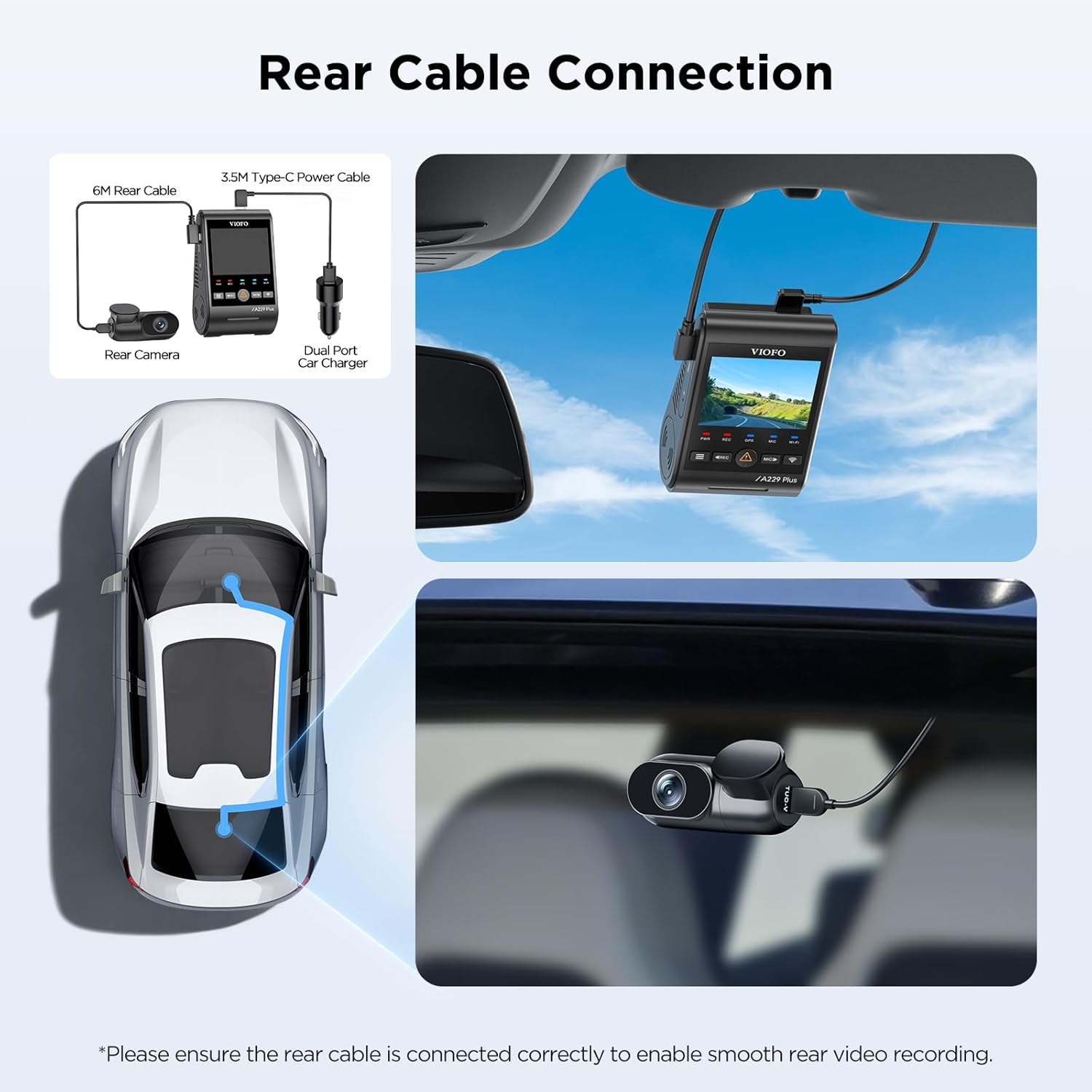 VIOFO 6M (19.6ft) Rear Cable for A229 Plus/Pro/Ultra Dash Camera - Image 3