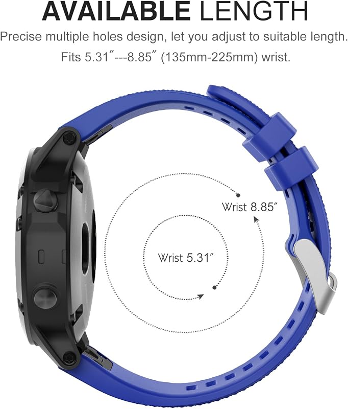 MoKo 22mm Szilikon Óraszíj Garmin Fenix 5/6/7, Forerunner 935/945/955/965, Approach S60/S62/S70 Okosórákhoz - Gyorscsatlakozós Csuklópánt, K
