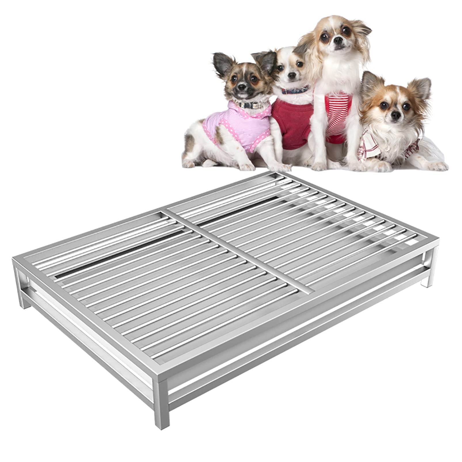 Toilette for cani, WC for cani in acciaio inox in camera, toilette for cani portatile, tappetino antiscivolo, toilette pet migliorata, pulizia e igienica, protezione del pavimento, facile pulizia