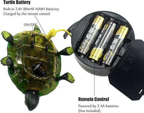 Miniatura 9 de Tipmant Tortuga RC IR Control remoto Tortuga Crawl Vehcile Electric Animal Toy realista para niños pequeños regalos de cumpleaños (marrón)
