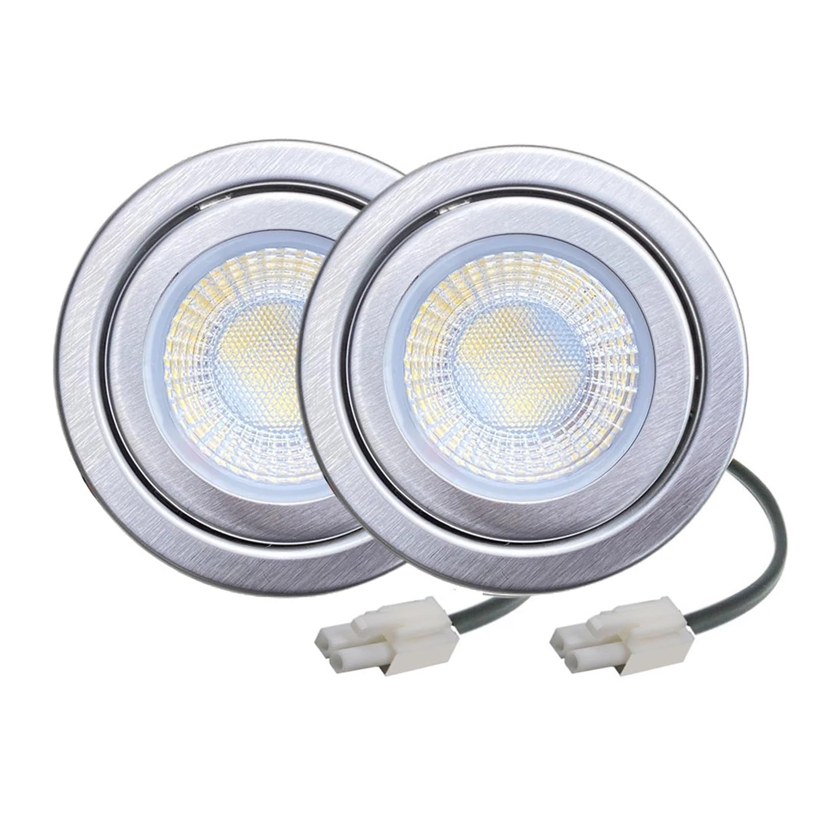 Luz LED for campana extractora, 68mm, 12V, 1,5W, 4000K, 3000K, con conector EL, 2 uds(Warm White 3000K,With EL Connector)