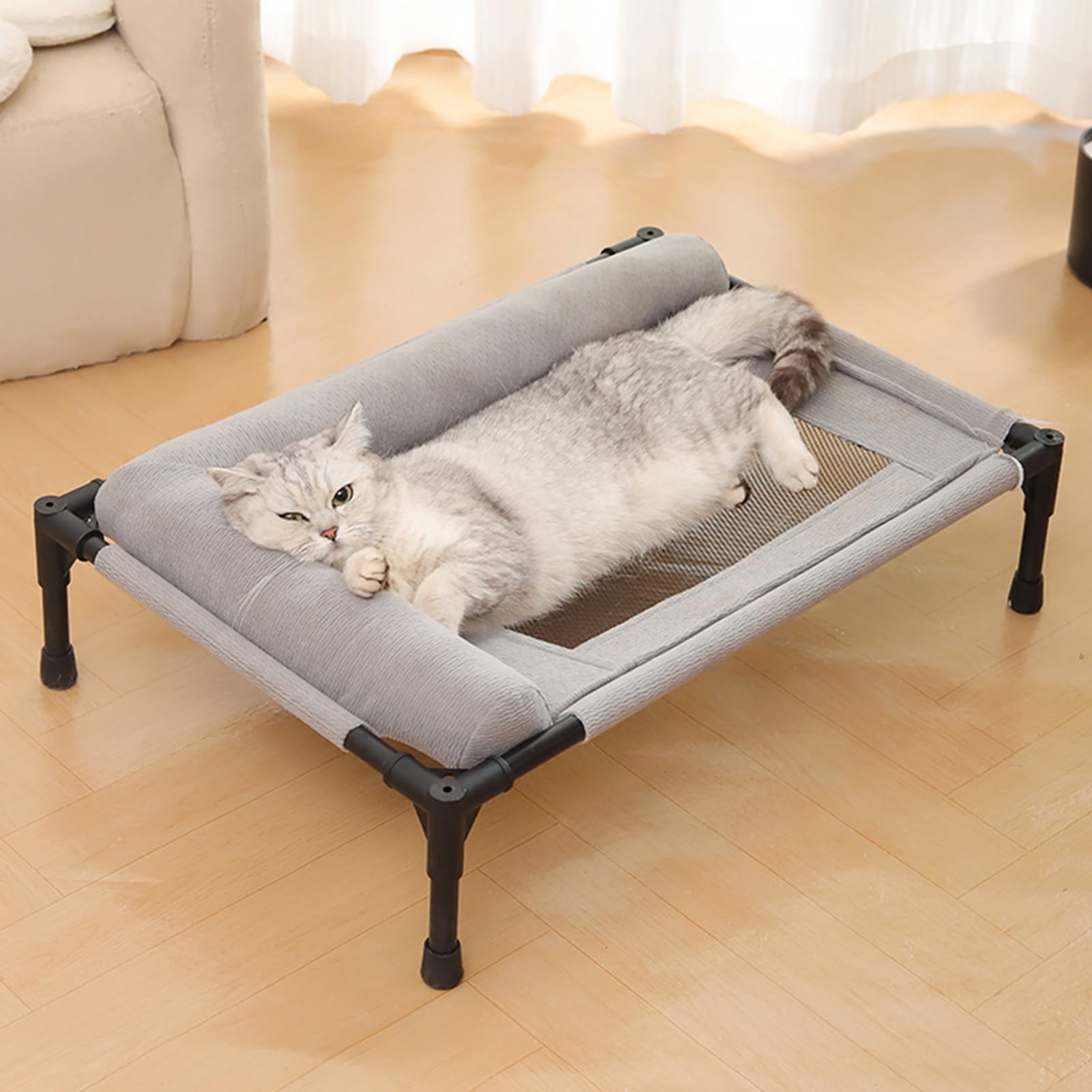 Hundekörbchen – Hundehütte für den Außenbereich | Hunde-Liegestühle erhöht, Hundebett mit Kühlfunktion, Hundezubehör