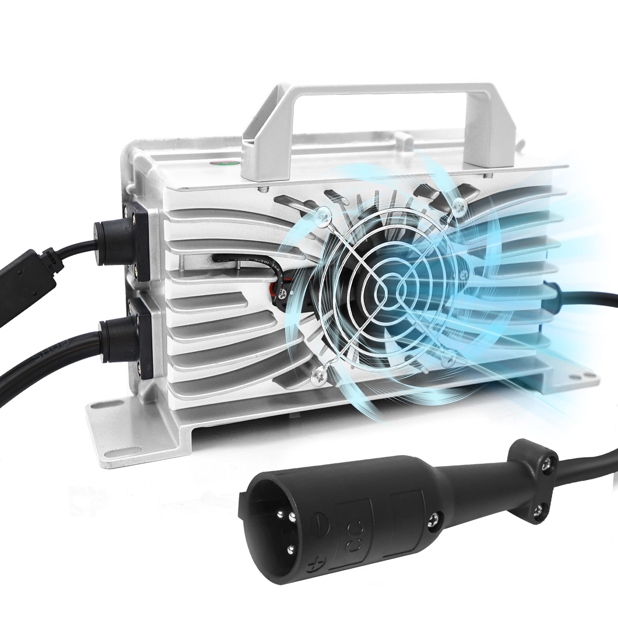 Entrinomy 15 Amp 48 Volt Golf Cart Battery Charger for Club Car Lead Acid Battery with 3 Pin Round Plug, Automatic Power-Off for Safety, IP67 Waterproof & Fast Heat Dissipation