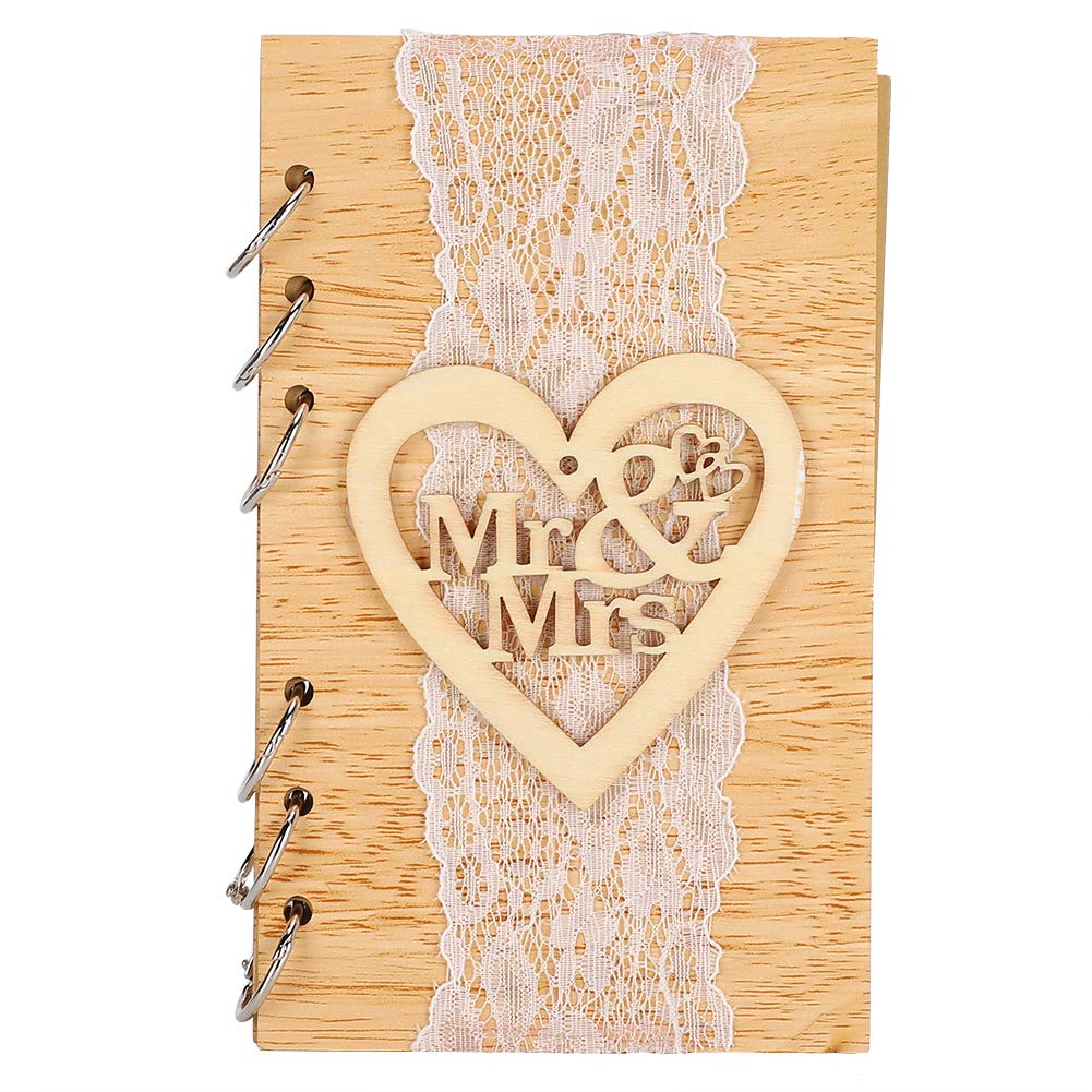 kemengsuer Libro de Invitados de Madera, Libro de Mensajes de Boda, Libro de Firmas de Boda, Cuadernos de Mensajes, Regalo para Boda, álbum de Mensajes