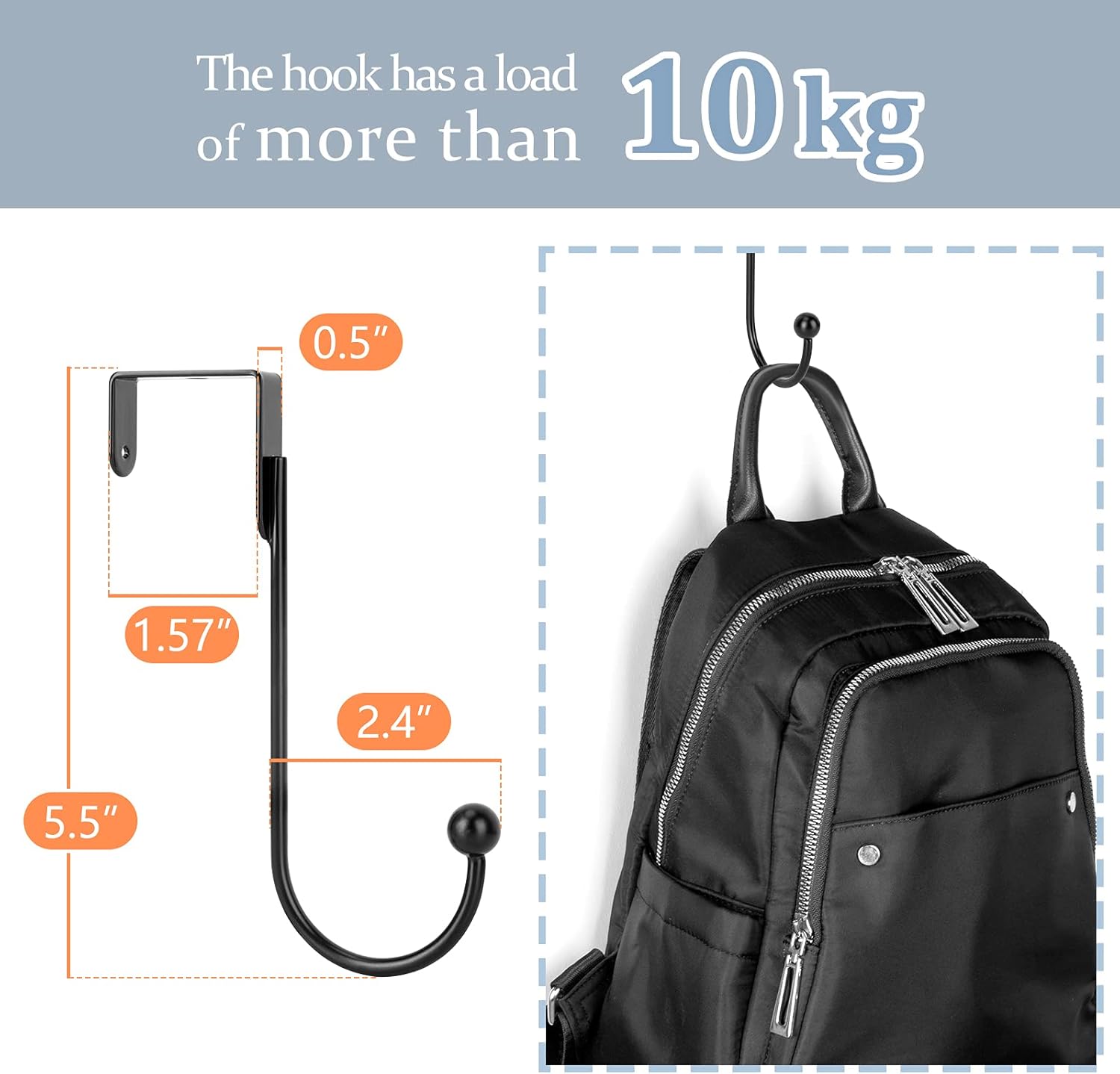 IEOKE Over The Door Hooks 6 Pack Free Rail Metal Door Hanger Organizer for Hanging Coats Hats Robes Towels Christmas Wreath Towel Hook for Bathroom Closet Over Door Towel Rack for Kitchen Doors Black : Industrial & Scientific