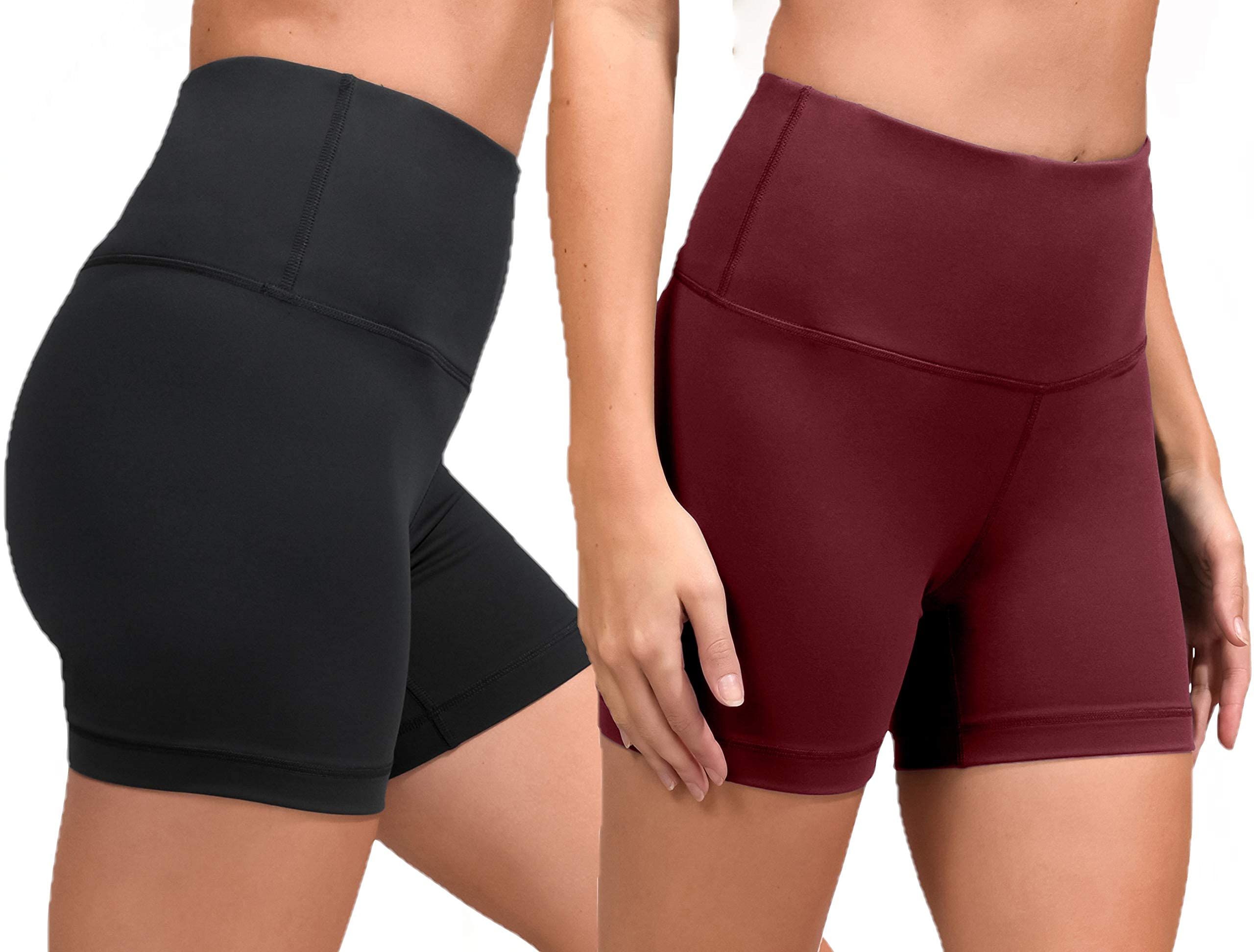 FRAULEIN Women's High Waist Tummy Control Body Shaper Yoga Gym Shorts Pack of 2-picture-16