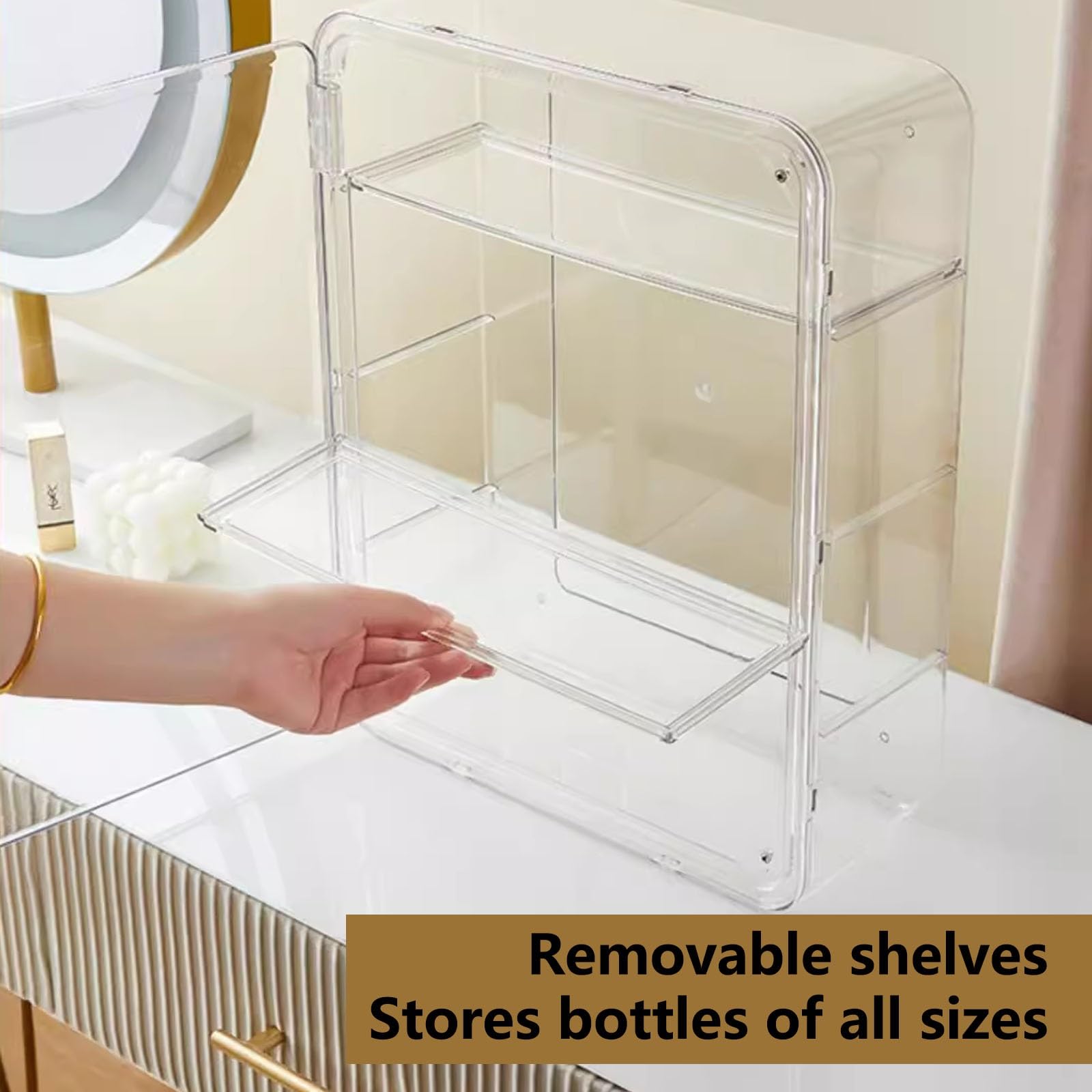 Scaffale multistrato da cucina, mobiletto rimovibile da parete per bagno, soggiorno e camera da letto, salvaspazio sopra il WC (26 x 9 x 32 cm)
