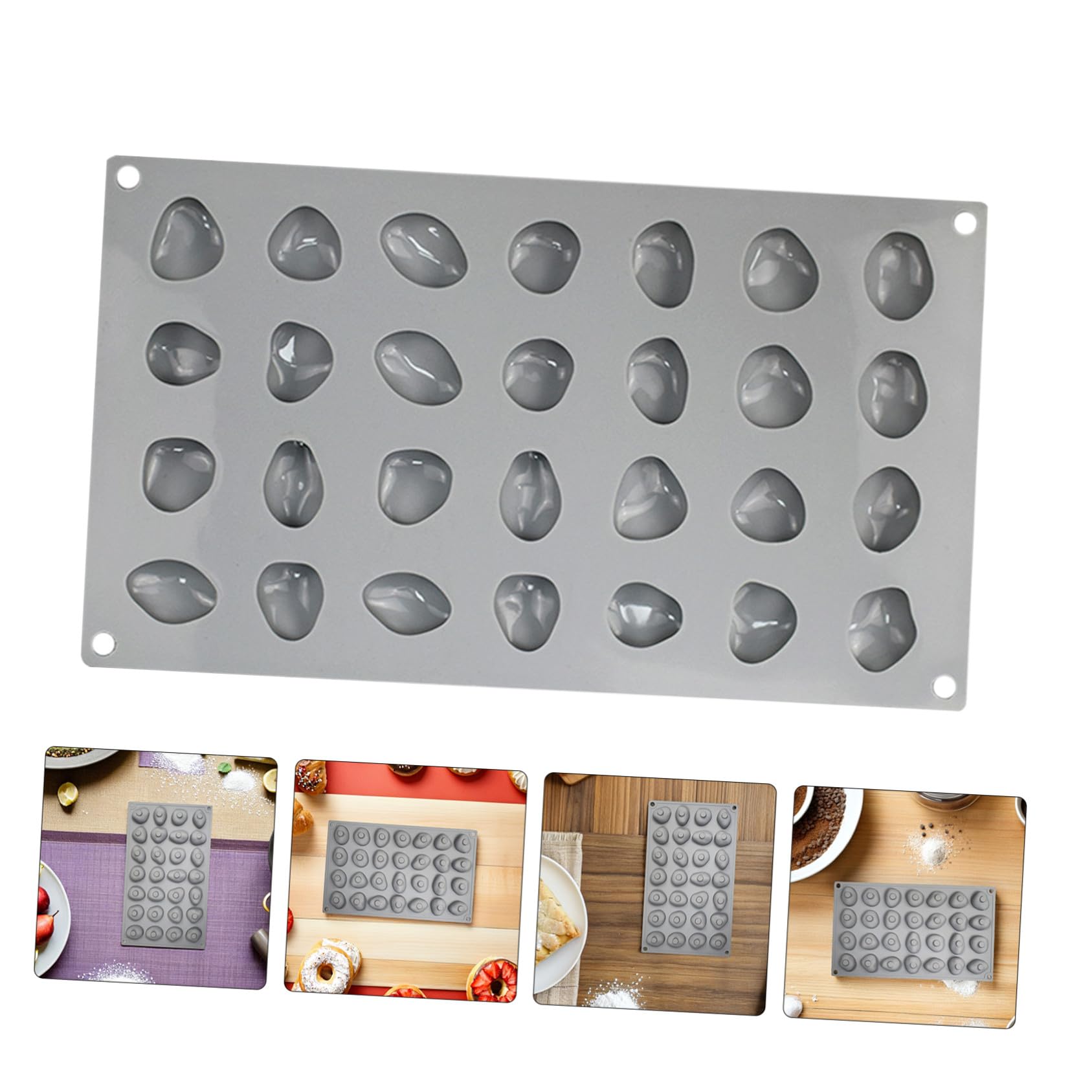 2pezzi Stampo in Silicone per Cioccolato Cavità Forme di Pietra Antiaderente per Mousse al Cioccolato Tartufi Biscotti e Dolci