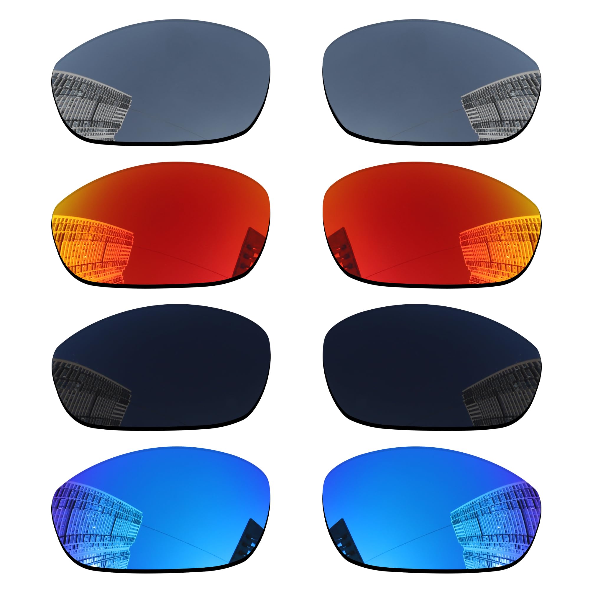 Acefrog Lot de 4 paires de verres polarisés de rechange pour lunettes de soleil Oakley Straight Jacket 2007 - Ajustement parfait - Incassables - Anti-rayures, Multicolore, taille unique
