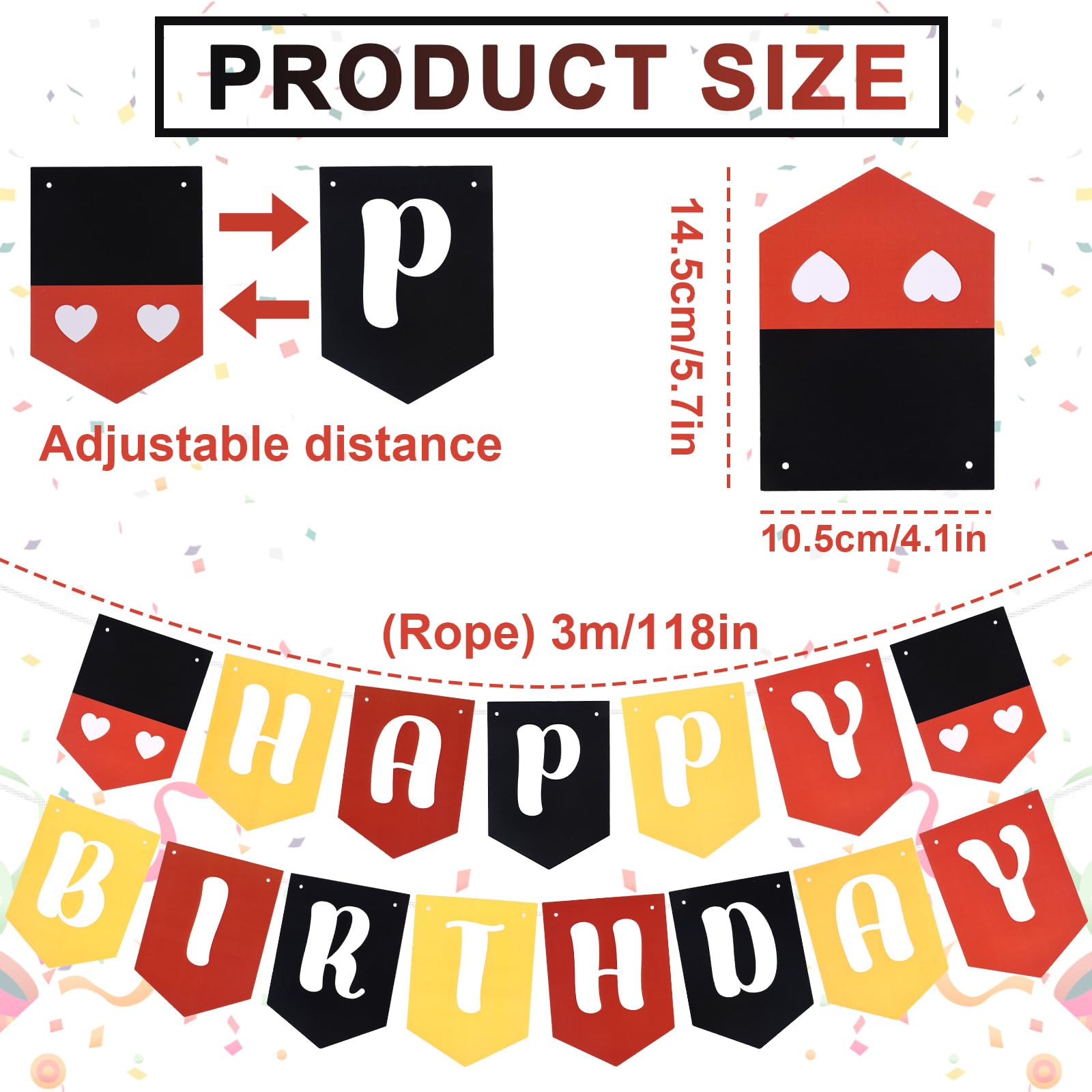 Dalaber Happy Birthday-Banner Mit Maus-Motiv - Cartoon-Deko Für Kindergeburtstage & Themenpartys