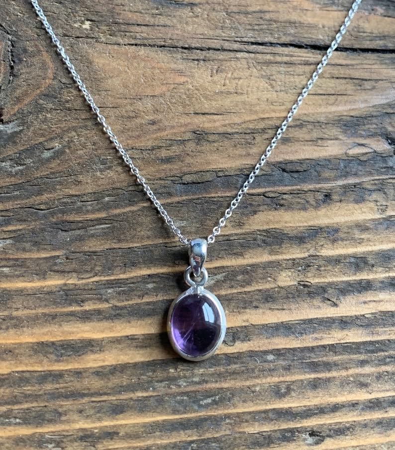 Pendentif améthyste naturelle pour collier argent 925 bien-être