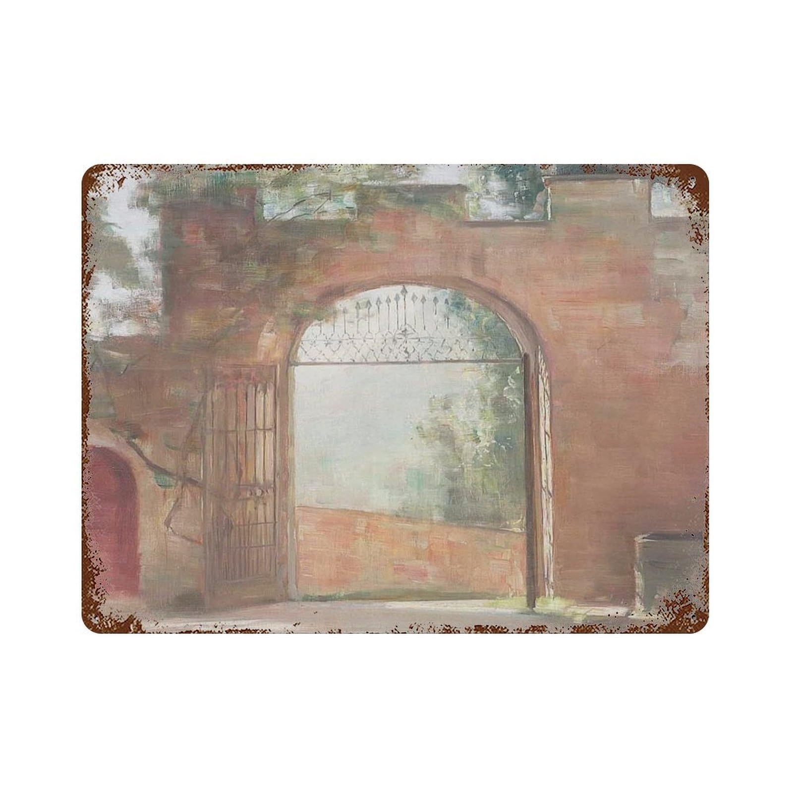xiaoxiaoshen Italy Door Square Art, Boho Decor, Mediterranean Wall Decor Art Metal Tin Poster Modern Home Decor Art Home Bar Shop Decorations Vintage Sign 30x40cm