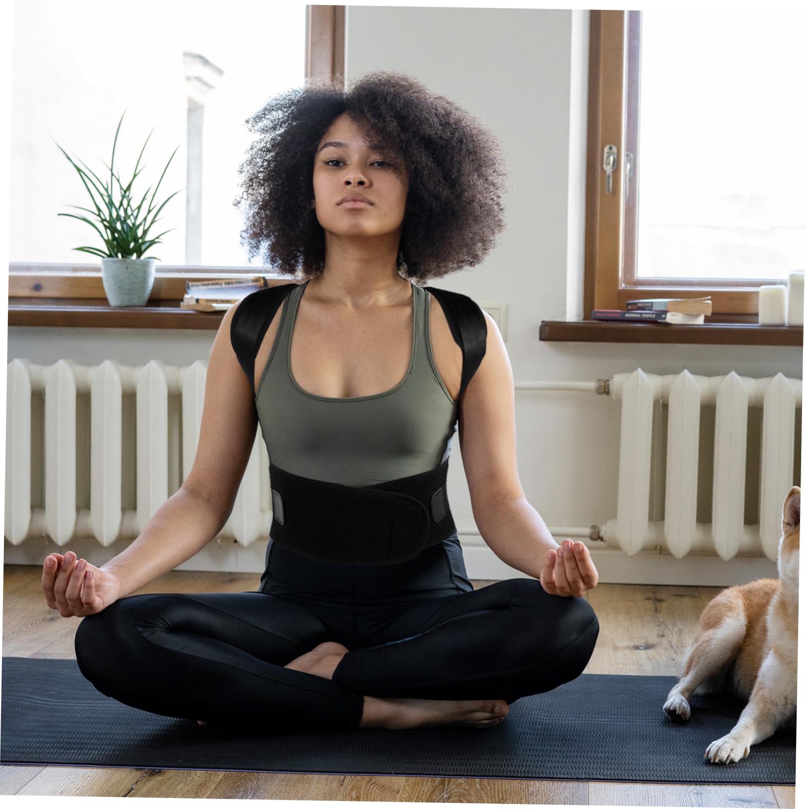 KOMBIUDA Hunchback Belt Support for Posture Shoulder Support Adjustable Waist Belt Posture Brace Hunchback Brace Adjustable Belt Elastic Band Black