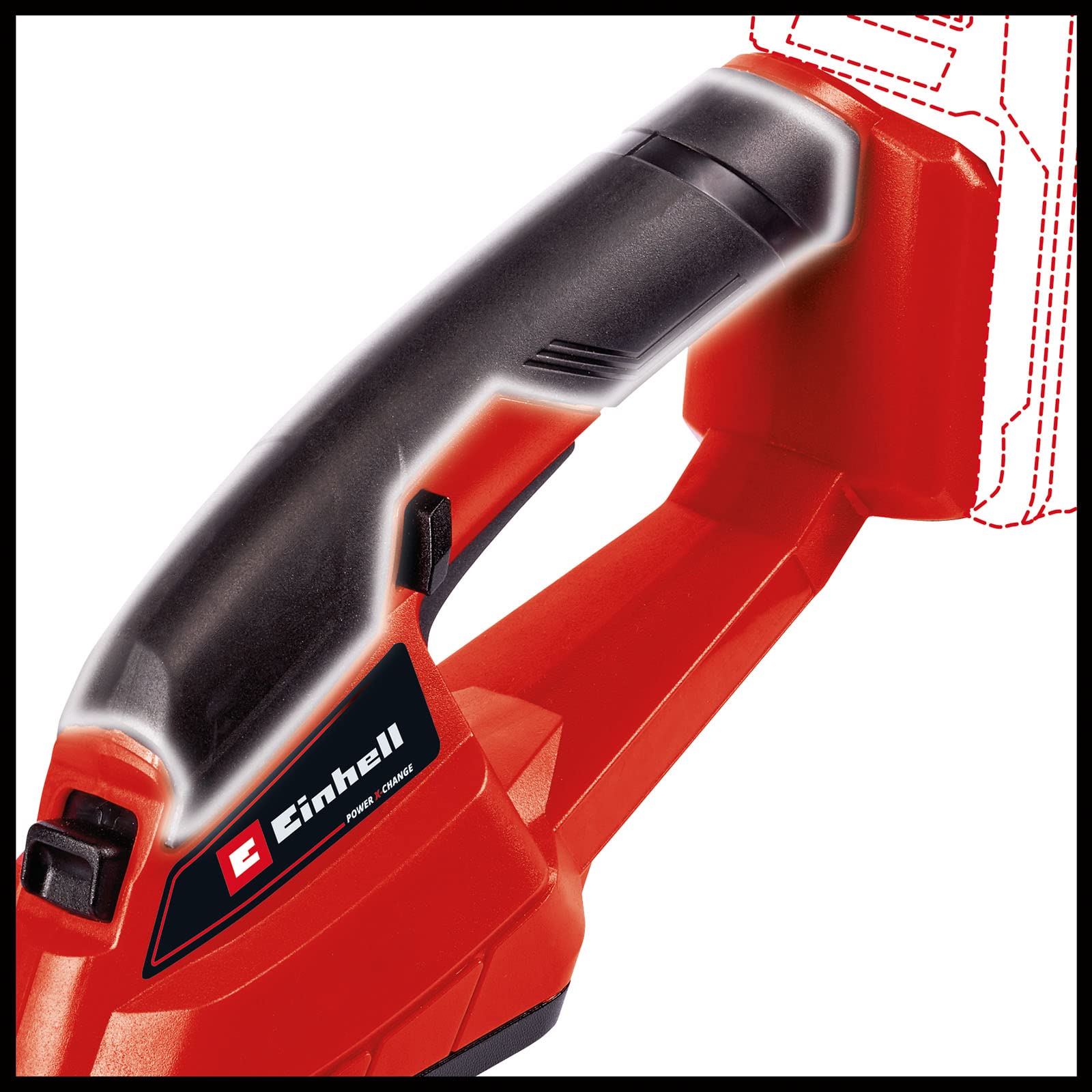 Einhell GC-AGS 18 Li Solo Cisaille à gazon sans fil (lithium-ion, 18 V, Power X-change, poignée souple, batterie et chargeur non inclus)