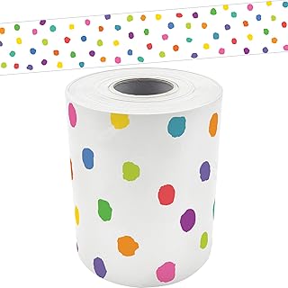 Teacher Created Resources Colorful Painted Dots Straight Rolled Border Trim - 50ft - Decorate Bulletin Boards, Walls, Desks, Windows, Doors, Lockers, Schools, Classrooms, Homeschool & Offices - Buy now