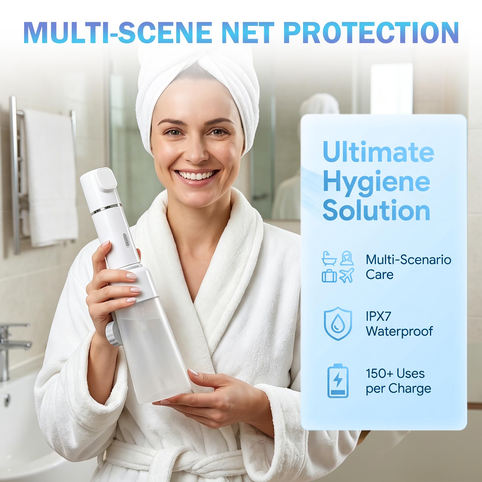 Bidet portatile da viaggio – Bidet elettrico ricaricabile portatile da viaggio per donne e uomini, impermeabile, bidet da viaggio per postpartum e igiene personale
